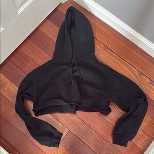 Black Cropped Hoodie